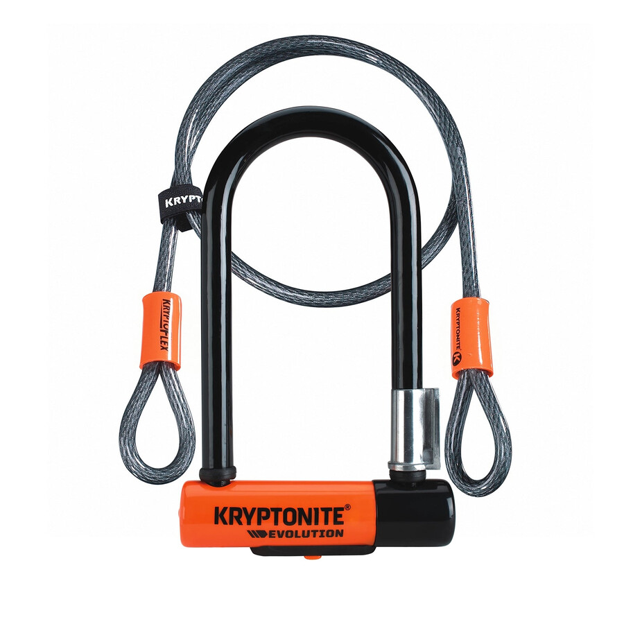 kryptonite - lucchetto evolution mini-7 con cavo flessibile da 4